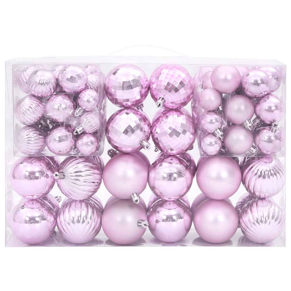 vidaXL Bolas de Navidad 100 unidades rosa Ø3/4/6 cm