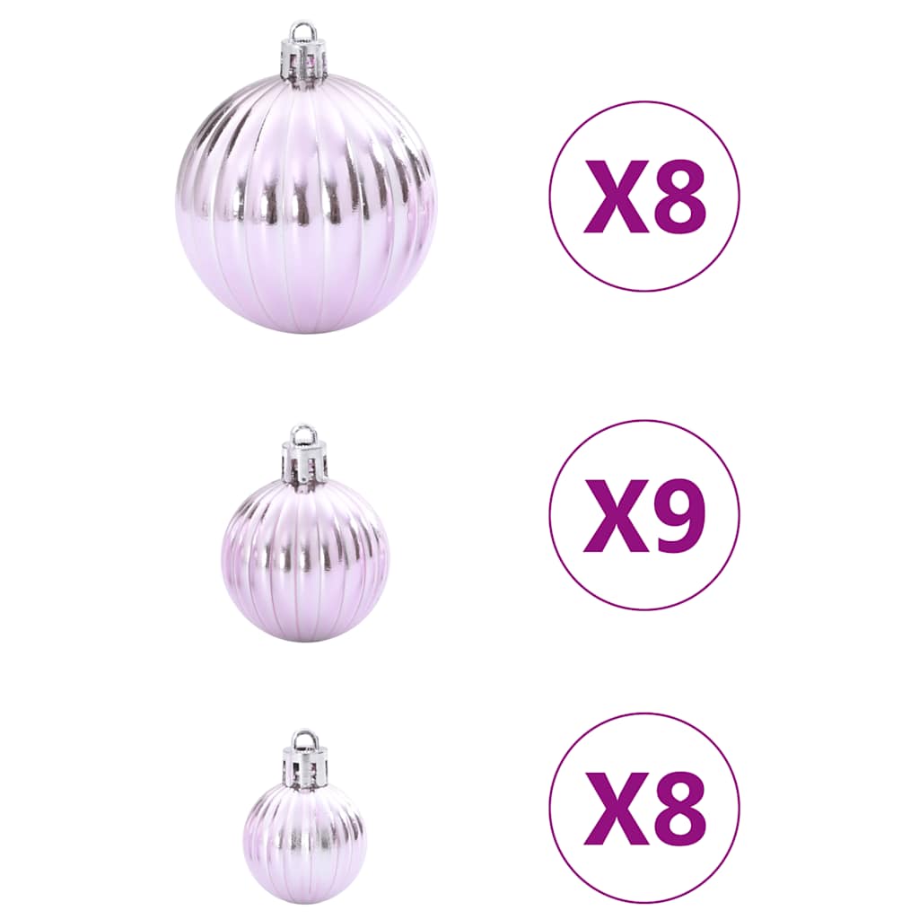 vidaXL Bolas de Navidad 100 unidades rosa Ø3/4/6 cm