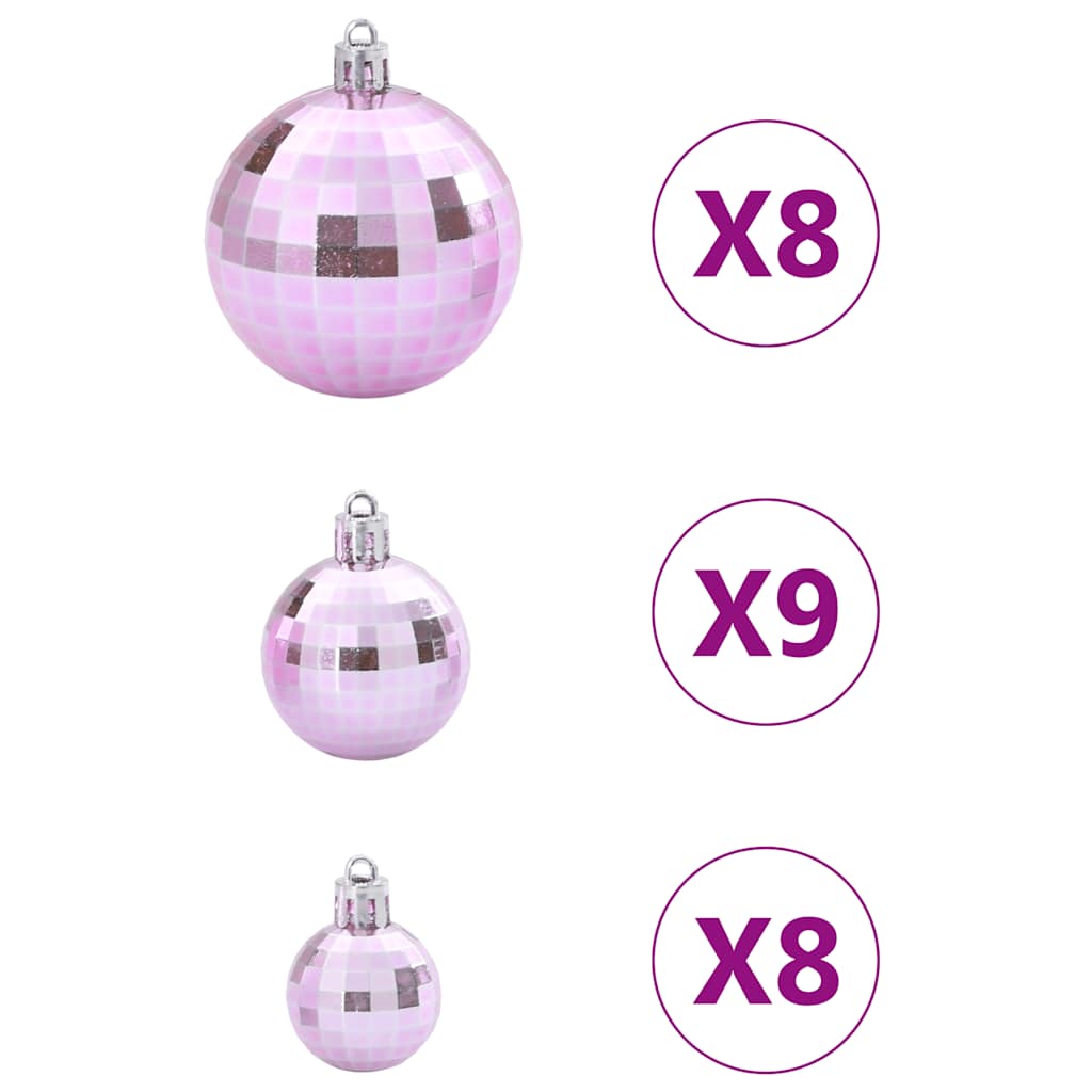 vidaXL Bolas de Navidad 100 unidades rosa Ø3/4/6 cm