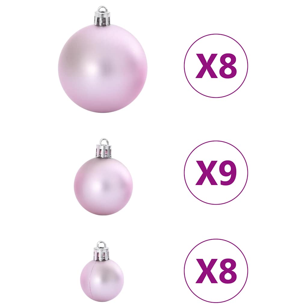 vidaXL Bolas de Navidad 100 unidades rosa Ø3/4/6 cm