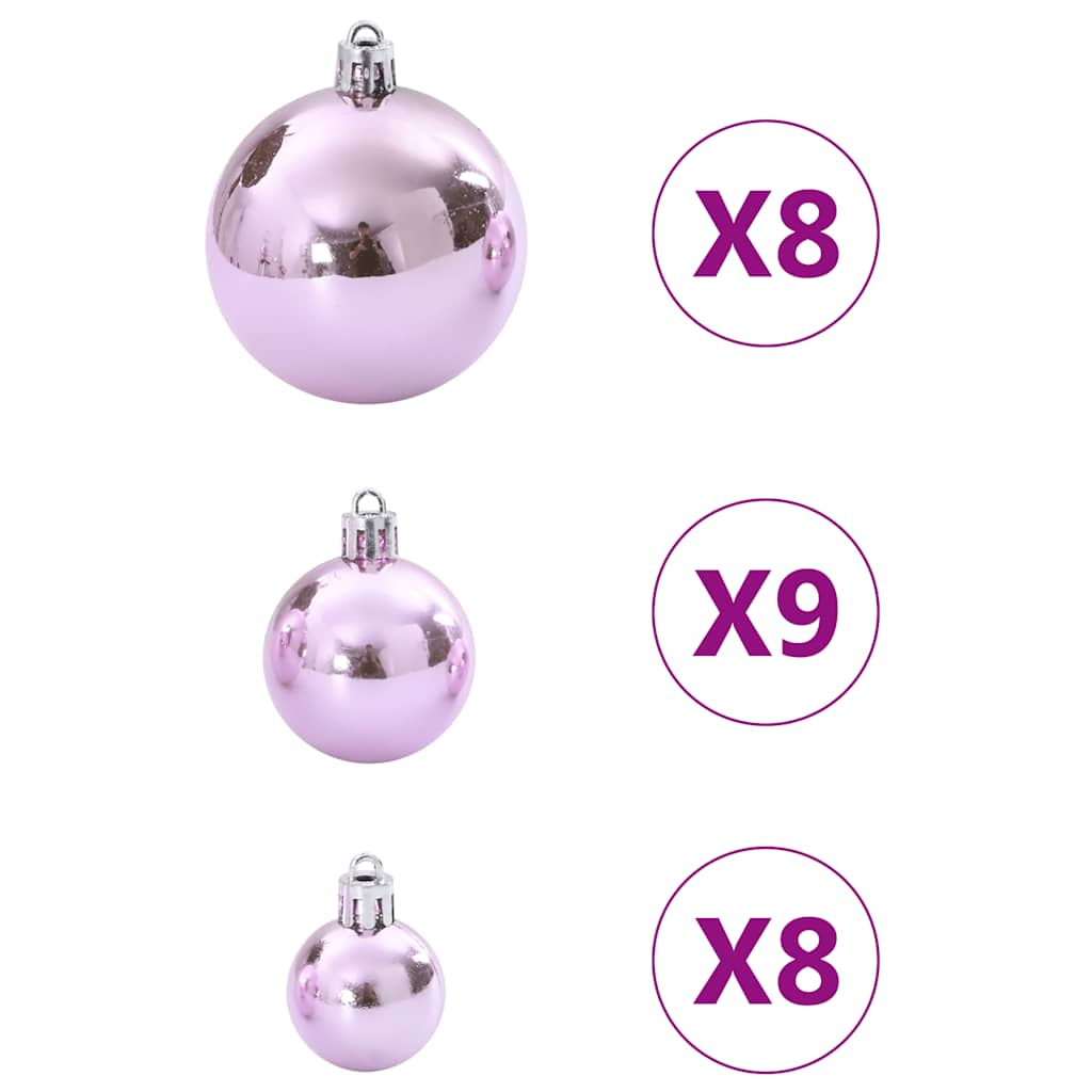 vidaXL Bolas de Navidad 100 unidades rosa Ø3/4/6 cm