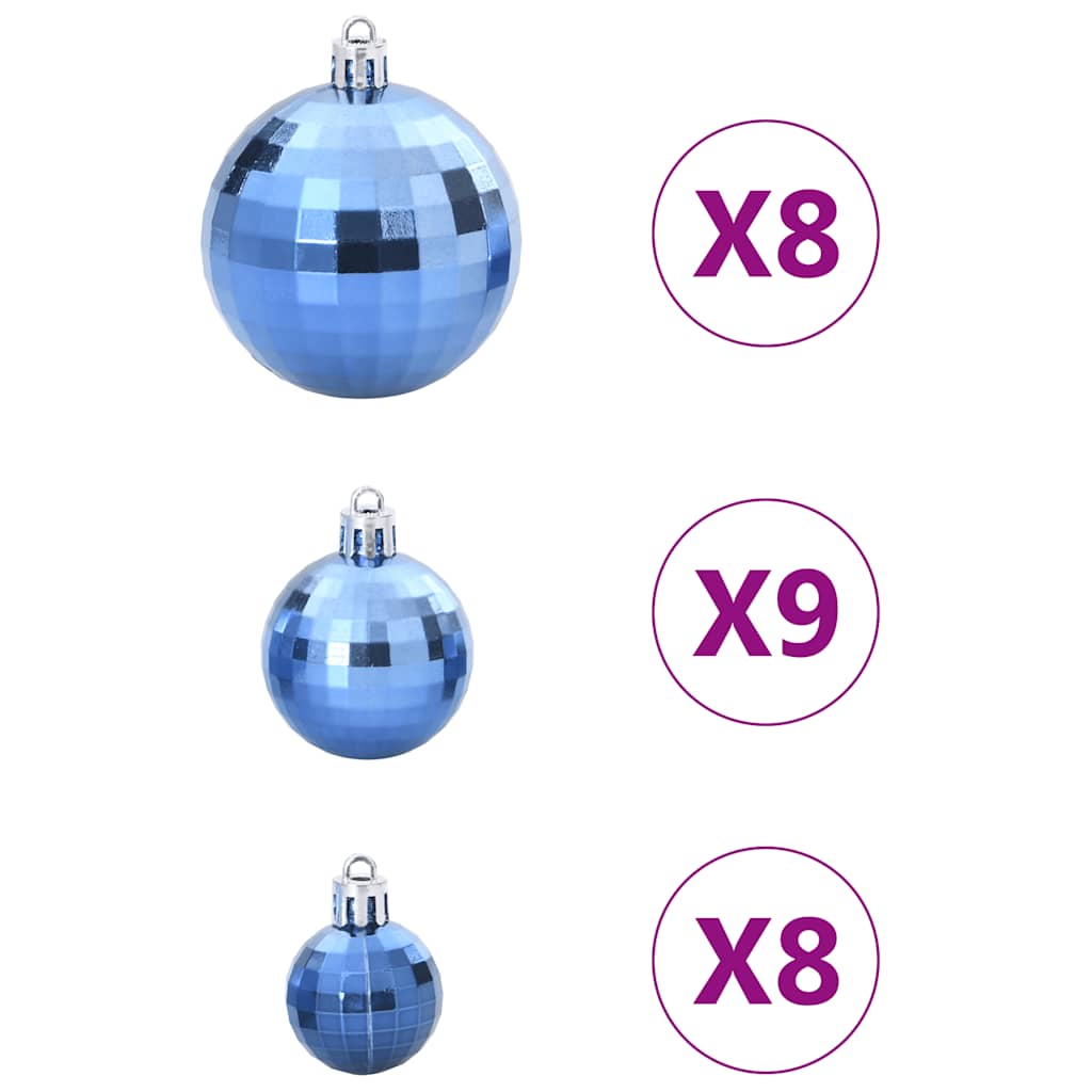 vidaXL Bolas de Navidad 100 unidades azul Ø3/4/6 cm