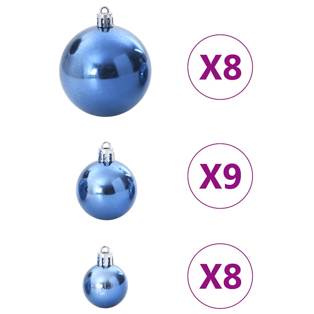 vidaXL Bolas de Navidad 100 unidades azul Ø3/4/6 cm