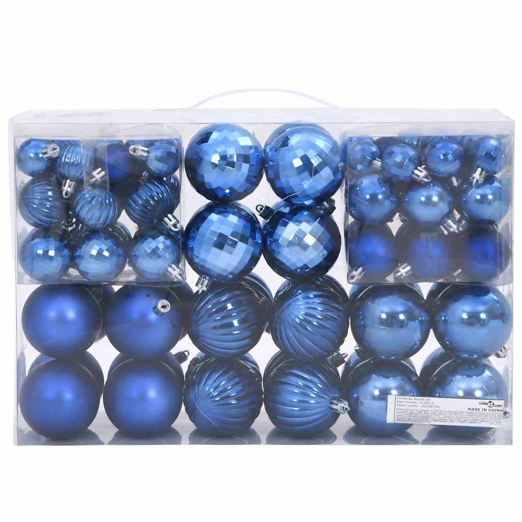 vidaXL Bolas de Navidad 100 unidades azul Ø3/4/6 cm