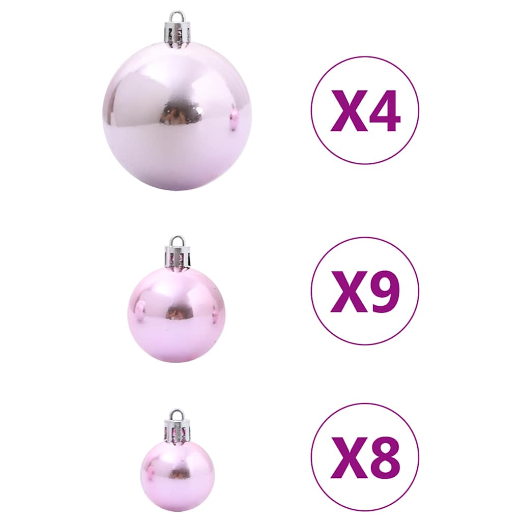 vidaXL Bolas de Navidad 98 unidades rosa Ø3/4/6 cm