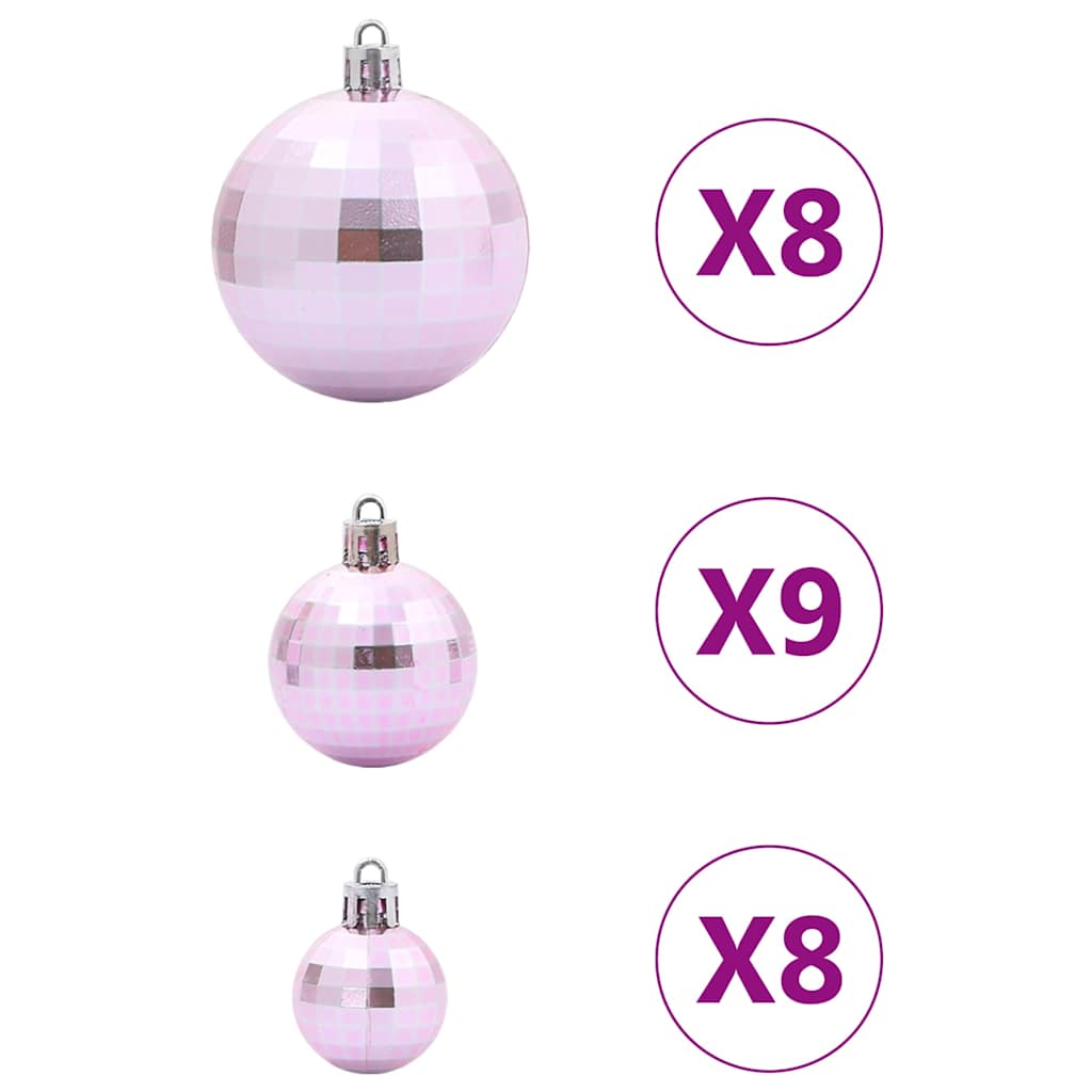 vidaXL Bolas de Navidad 98 unidades rosa Ø3/4/6 cm