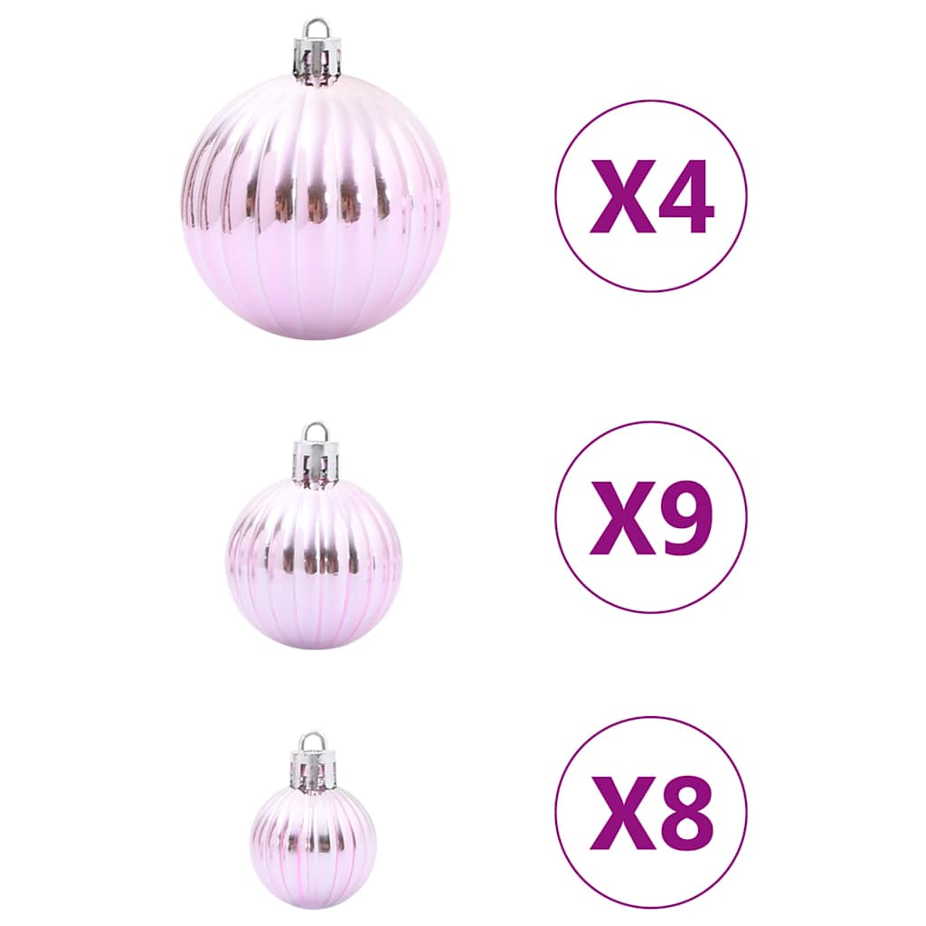 vidaXL Bolas de Navidad 98 unidades rosa Ø3/4/6 cm