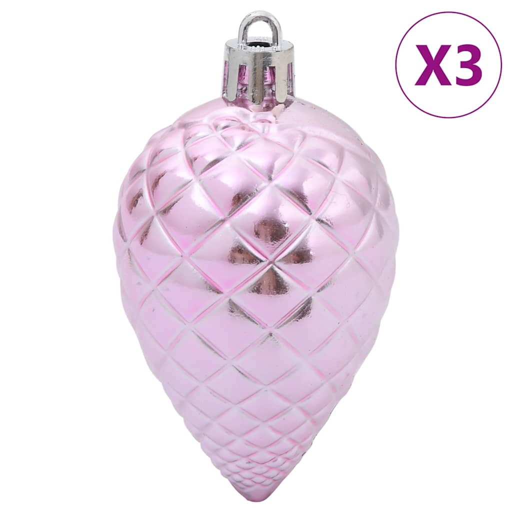 vidaXL Bolas de Navidad 98 unidades rosa Ø3/4/6 cm