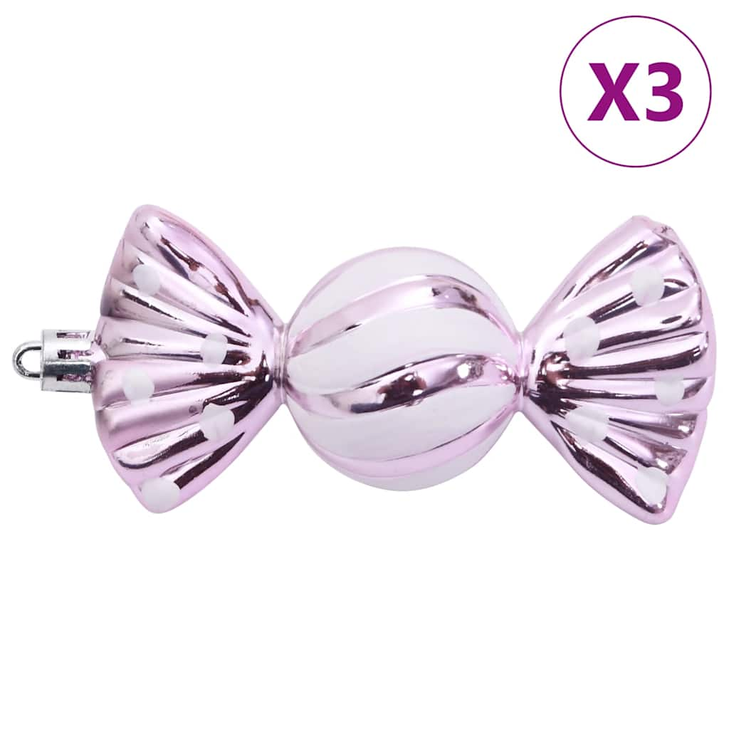 vidaXL Bolas de Navidad 98 unidades rosa Ø3/4/6 cm