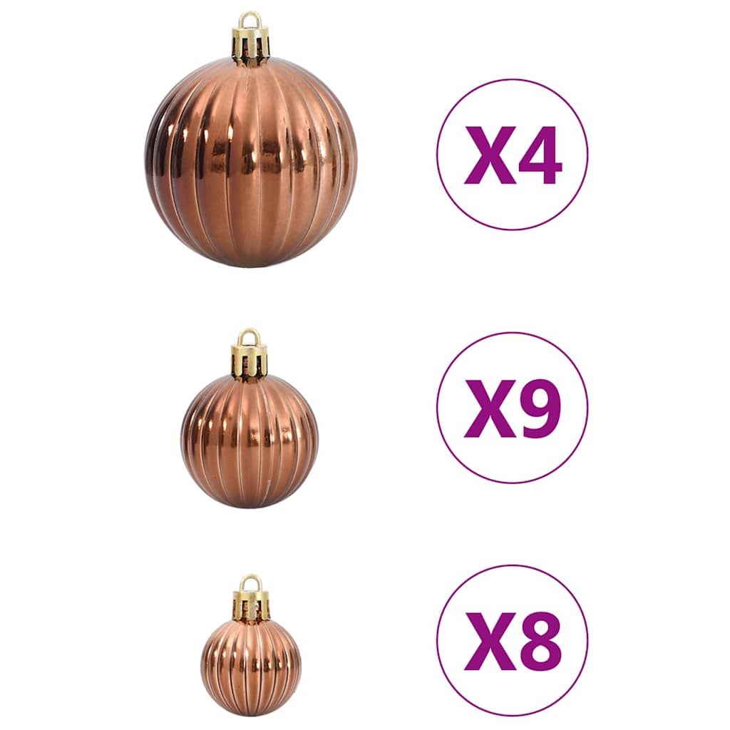 vidaXL Bolas de Navidad 98 unidades marrón Ø3/4/6 cm