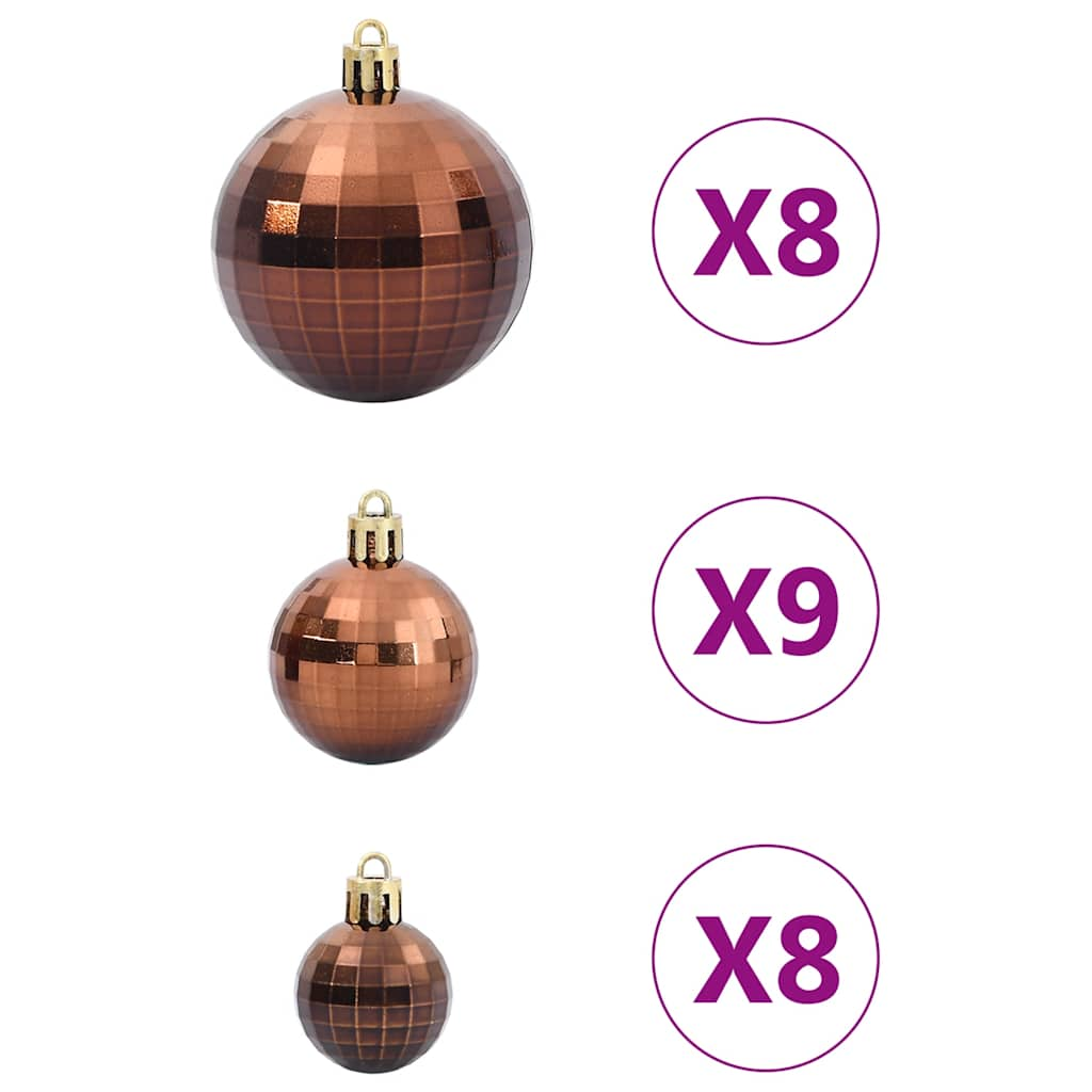 vidaXL Bolas de Navidad 98 unidades marrón Ø3/4/6 cm