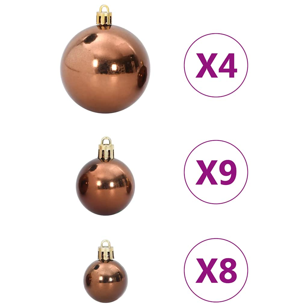 vidaXL Bolas de Navidad 98 unidades marrón Ø3/4/6 cm