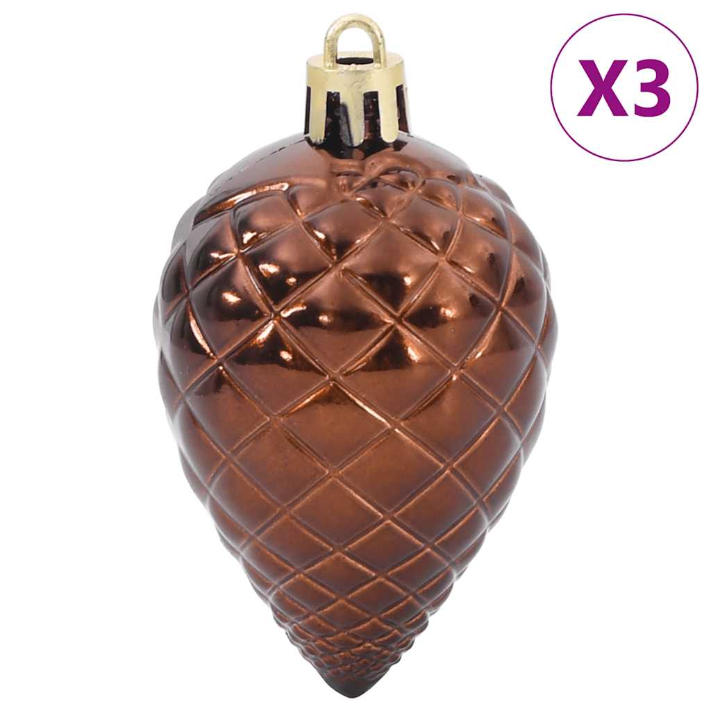 vidaXL Bolas de Navidad 98 unidades marrón Ø3/4/6 cm