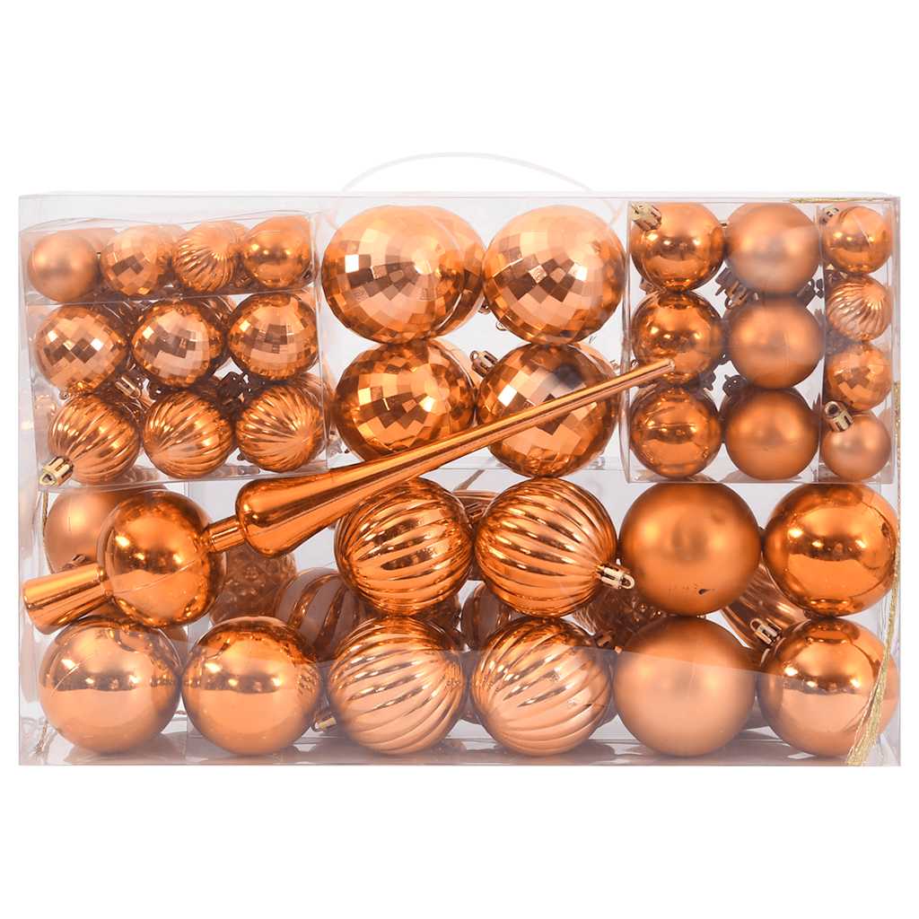 vidaXL Bolas de Navidad 98 unidades cobre Ø3/4/6 cm