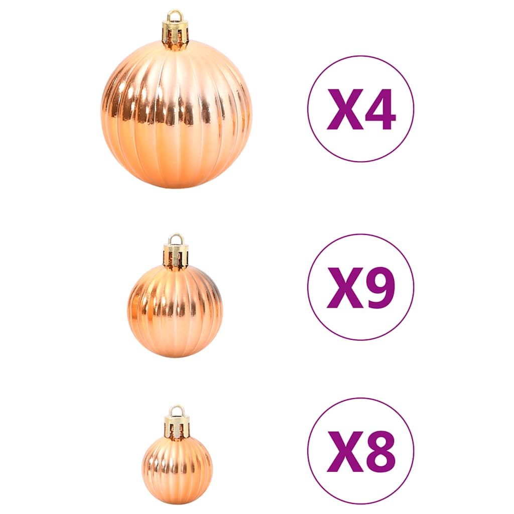 vidaXL Bolas de Navidad 98 unidades cobre Ø3/4/6 cm