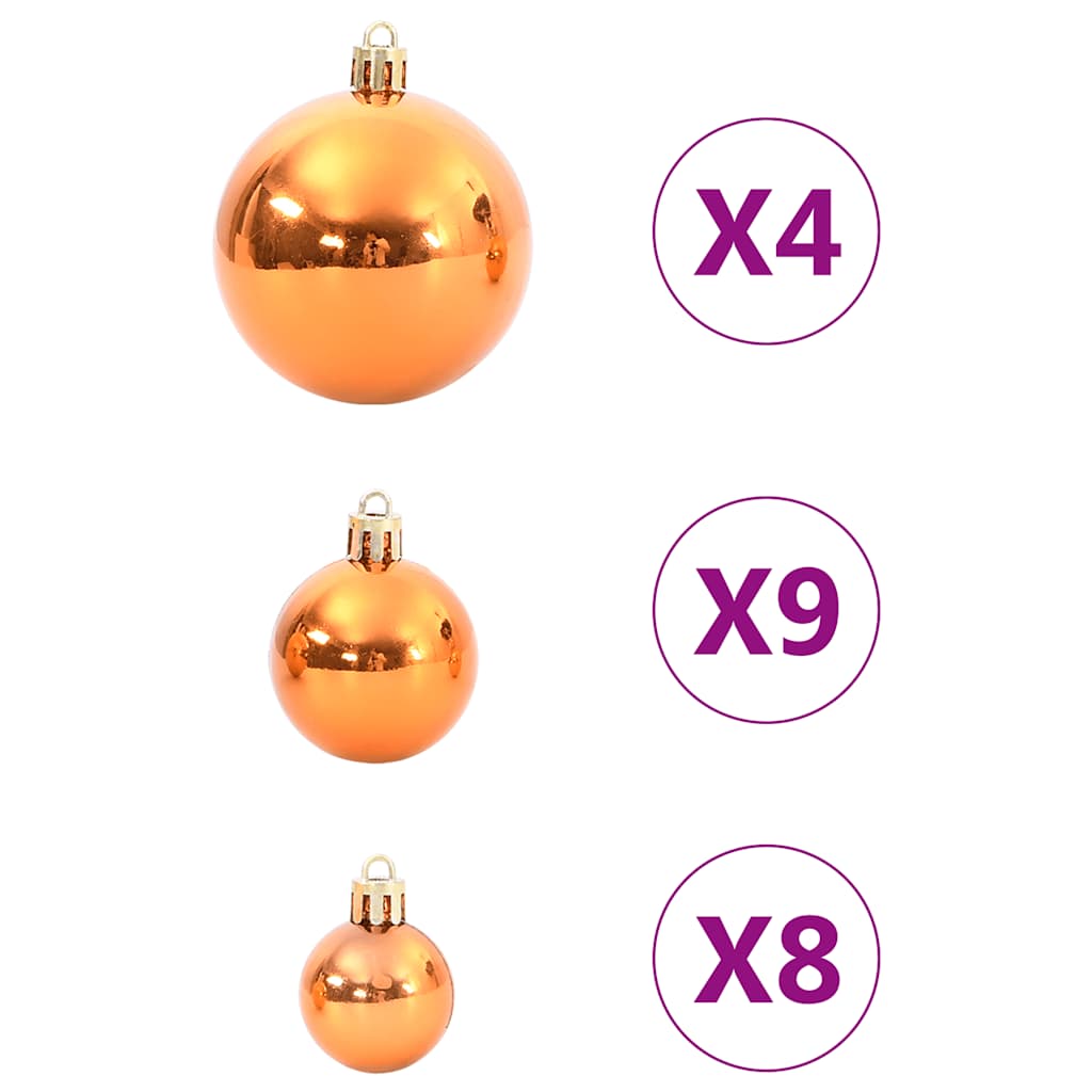 vidaXL Bolas de Navidad 98 unidades cobre Ø3/4/6 cm