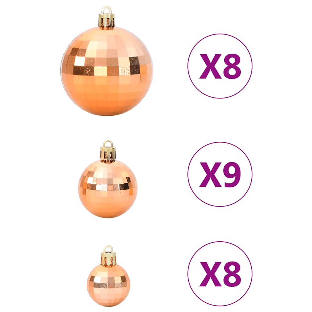 vidaXL Bolas de Navidad 98 unidades cobre Ø3/4/6 cm