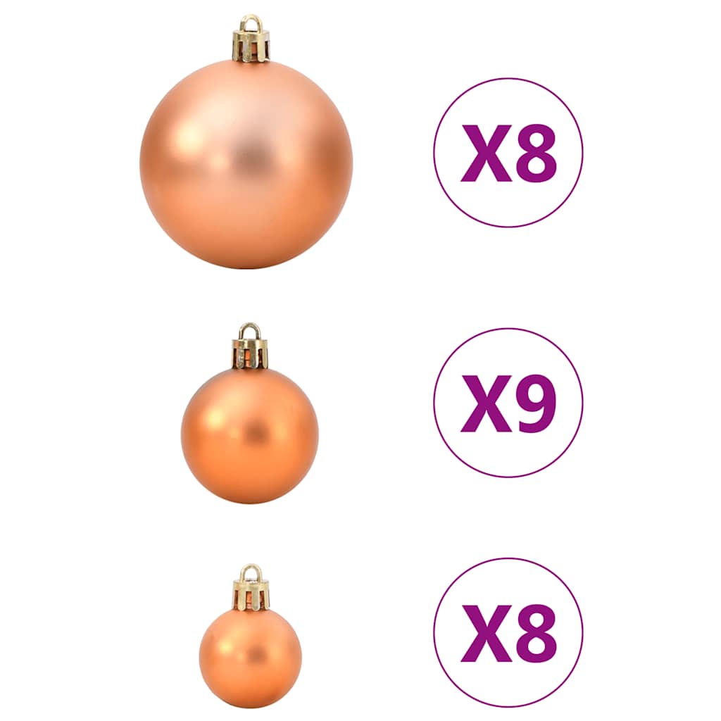 vidaXL Bolas de Navidad 98 unidades cobre Ø3/4/6 cm