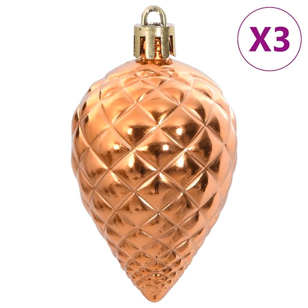 vidaXL Bolas de Navidad 98 unidades cobre Ø3/4/6 cm