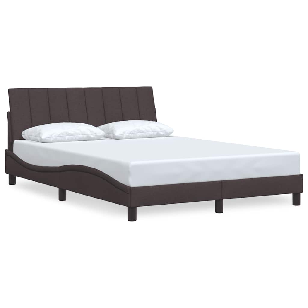 vidaXL Estructura de cama sin colchón tela marrón oscuro 120x200 cm