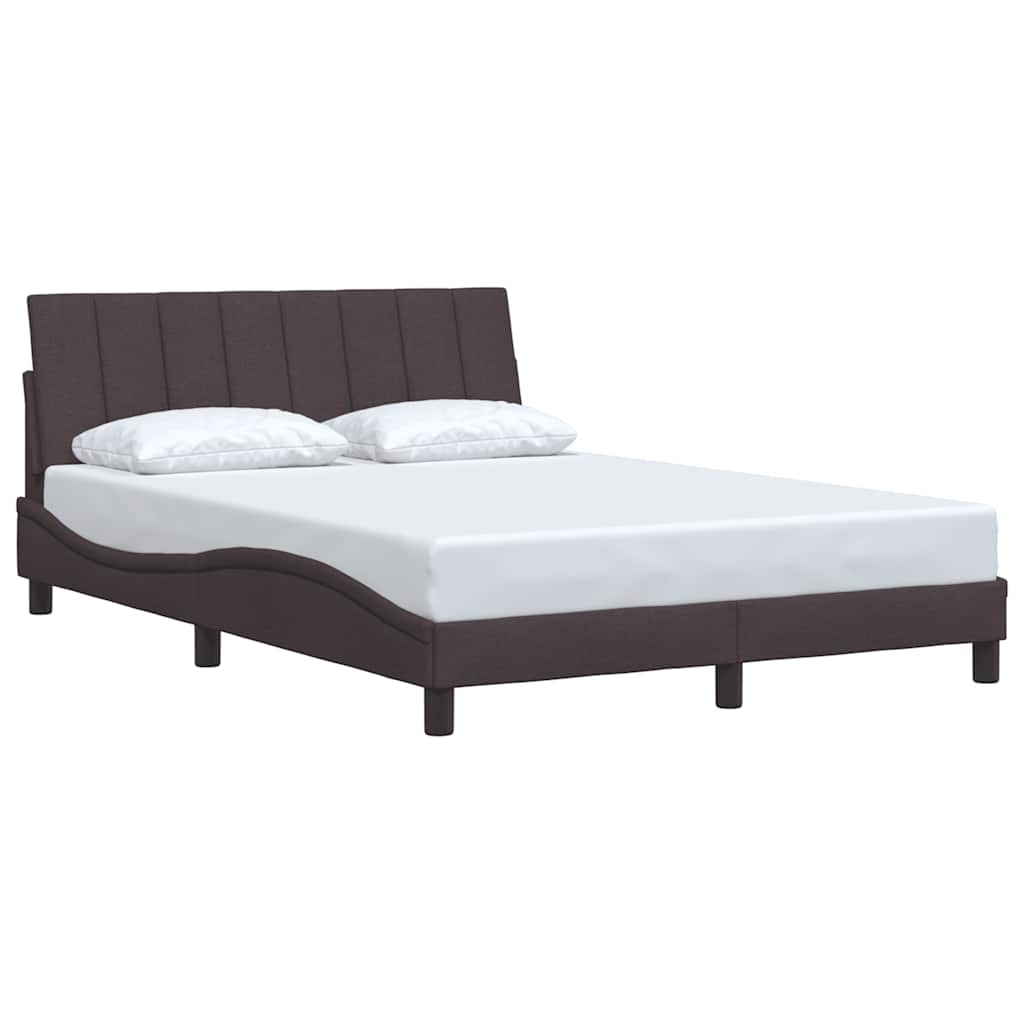 vidaXL Estructura de cama sin colchón tela marrón oscuro 120x200 cm