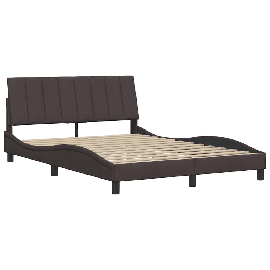 vidaXL Estructura de cama sin colchón tela marrón oscuro 120x200 cm