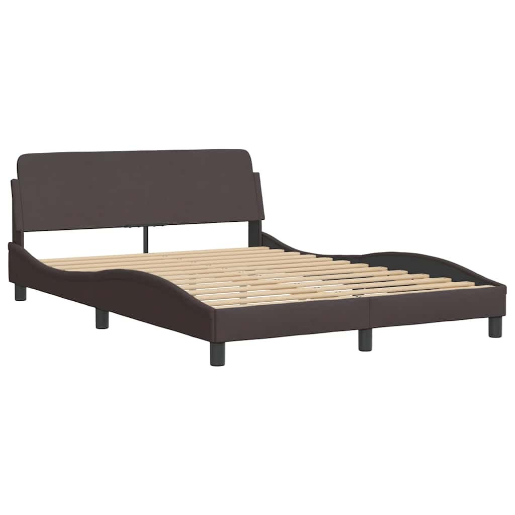 vidaXL Estructura de cama sin colchón tela marrón oscuro 120x200 cm