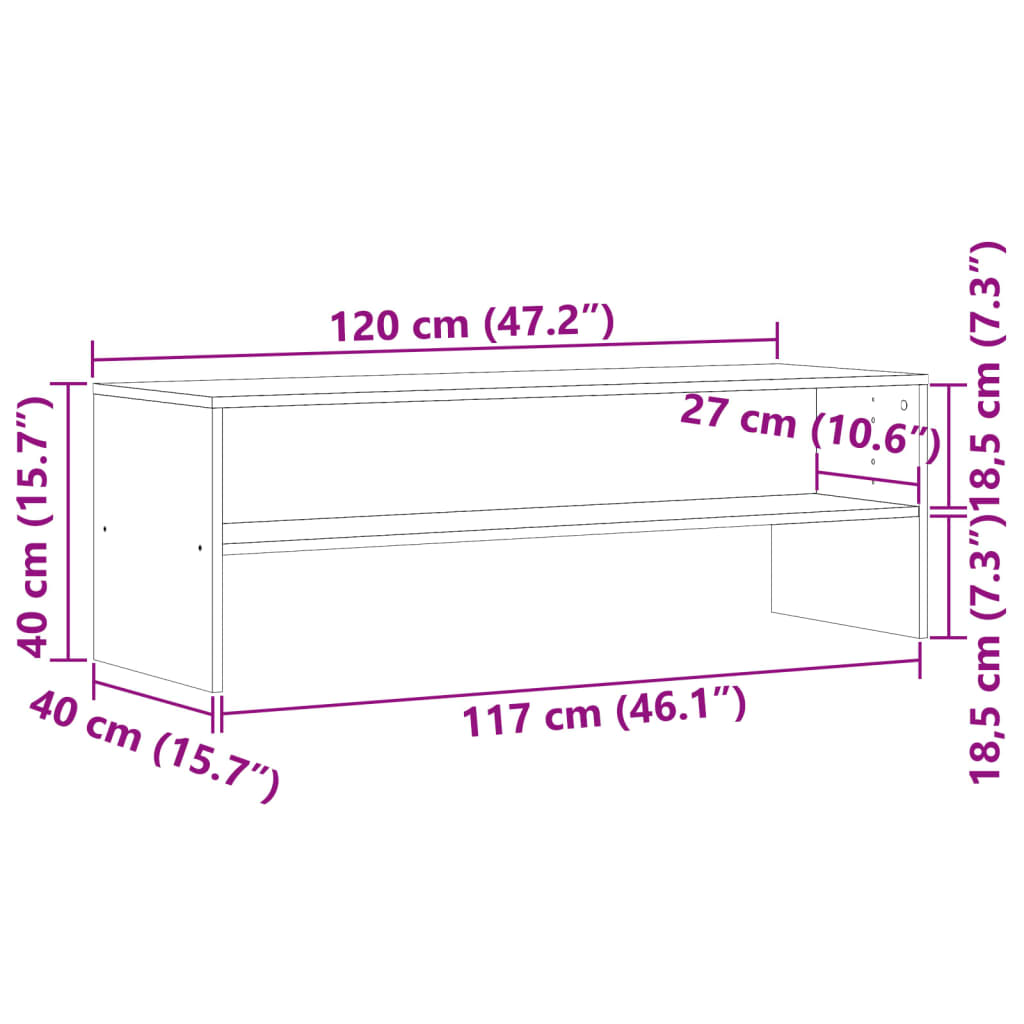 vidaXL Mueble de TV madera de ingeniería envejecida 120x40x40 cm