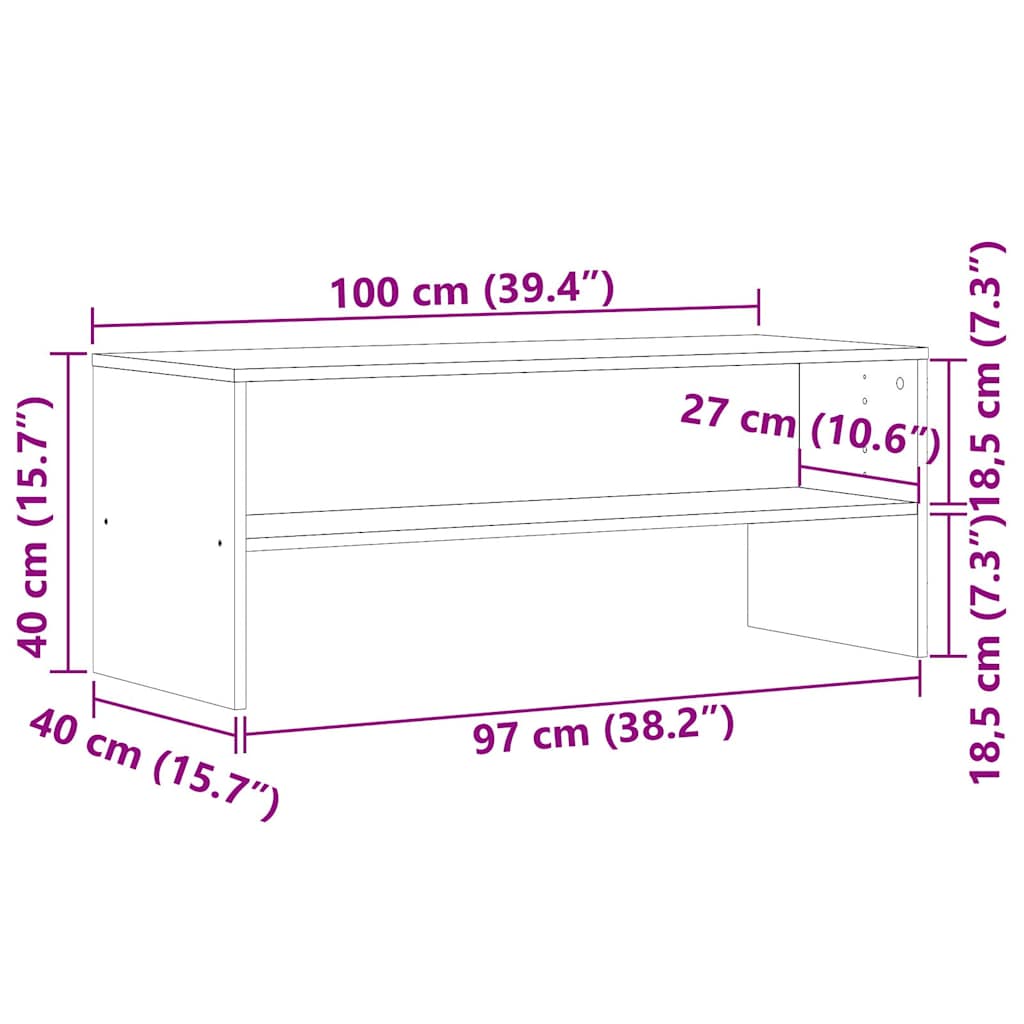 vidaXL Mueble de TV madera de ingeniería roble artisan 100x40x40 cm