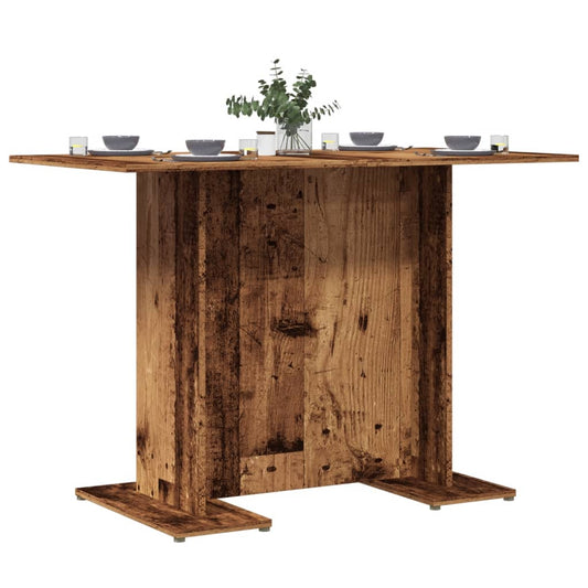 vidaXL Mesa comedor madera ingeniería madera envejecida 110x60x75 cm