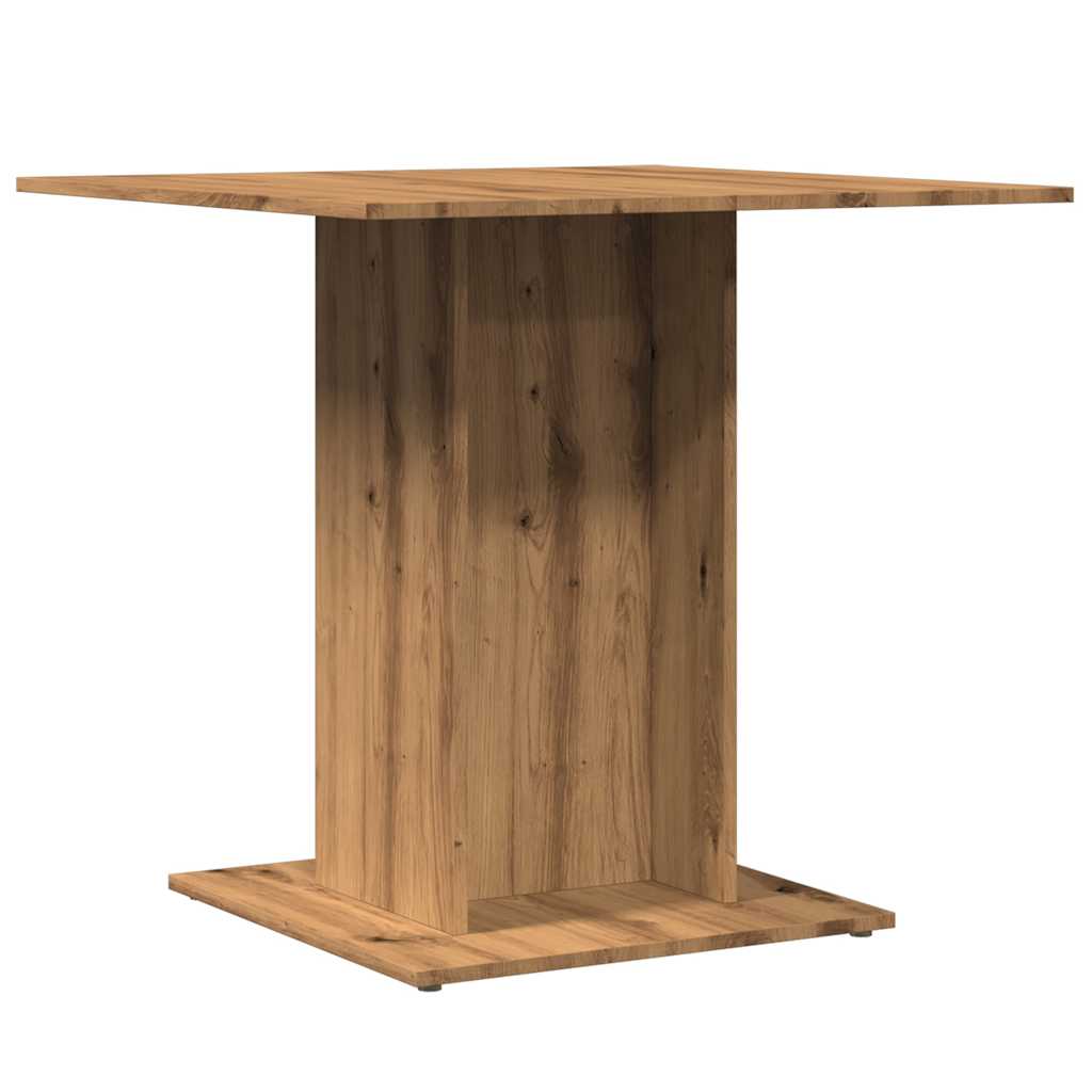 vidaXL Mesa de comedor madera de ingeniería roble artisan 80x80x75 cm