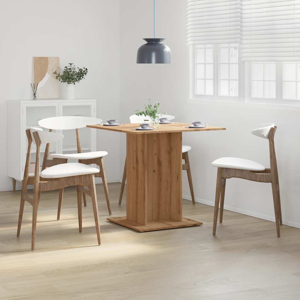 vidaXL Mesa de comedor madera de ingeniería roble artisan 80x80x75 cm