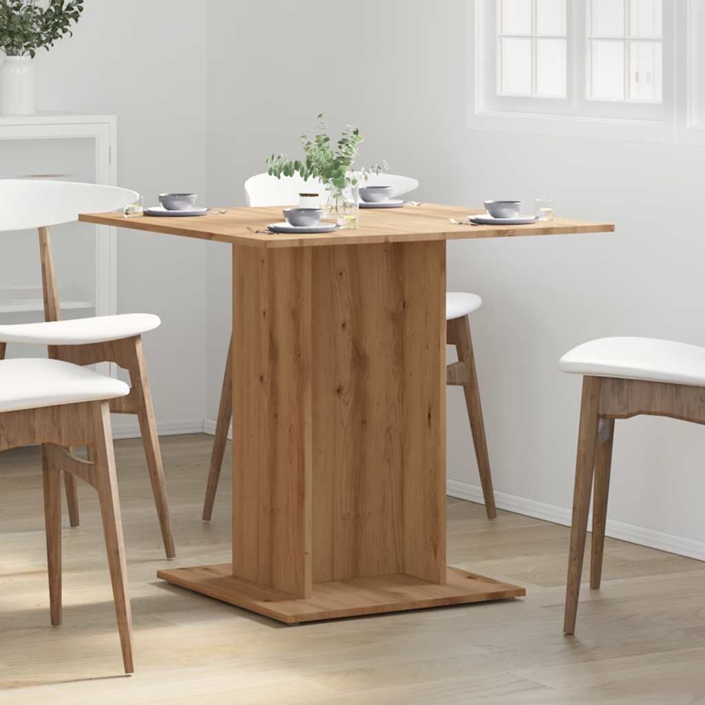 vidaXL Mesa de comedor madera de ingeniería roble artisan 80x80x75 cm