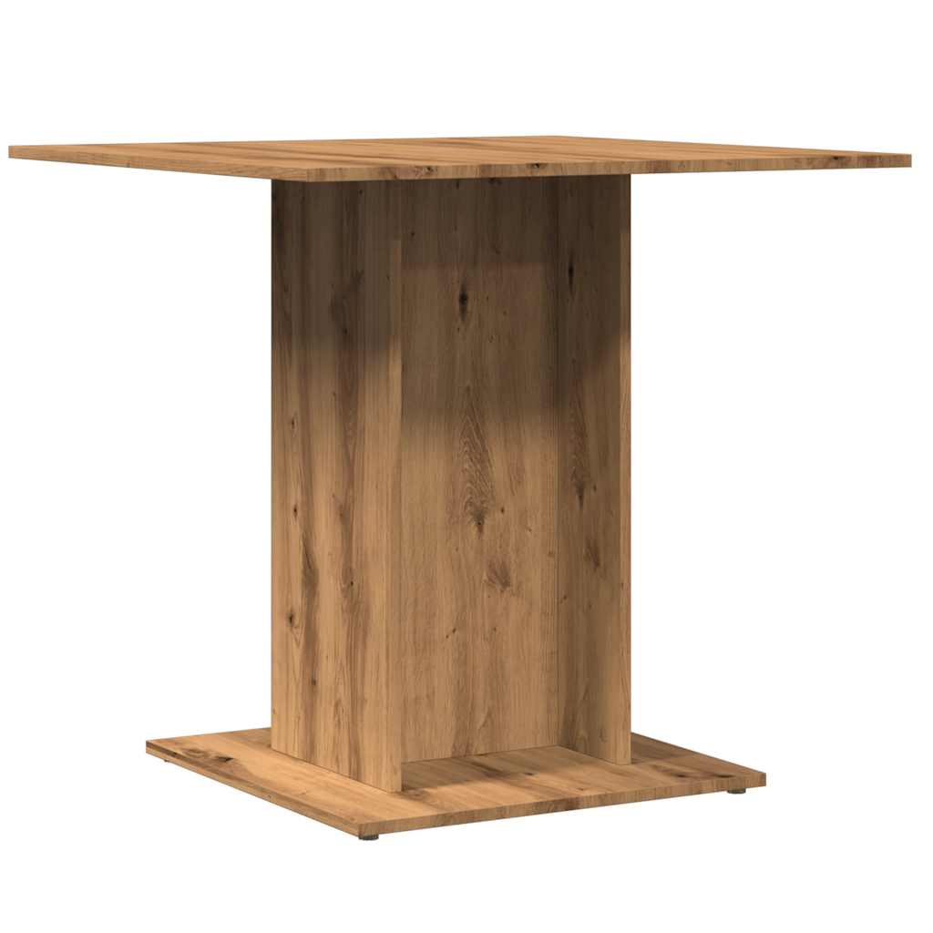 vidaXL Mesa de comedor madera de ingeniería roble artisan 80x80x75 cm