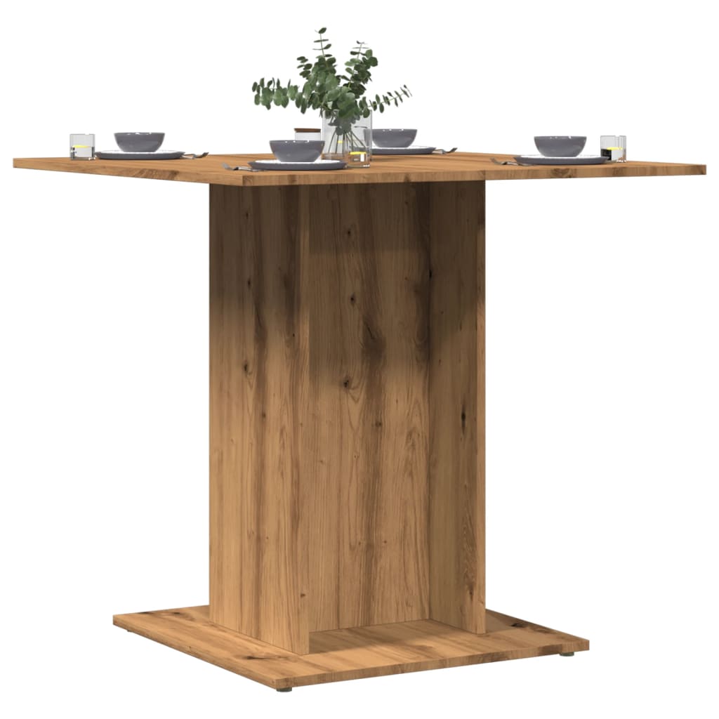 vidaXL Mesa de comedor madera de ingeniería roble artisan 80x80x75 cm