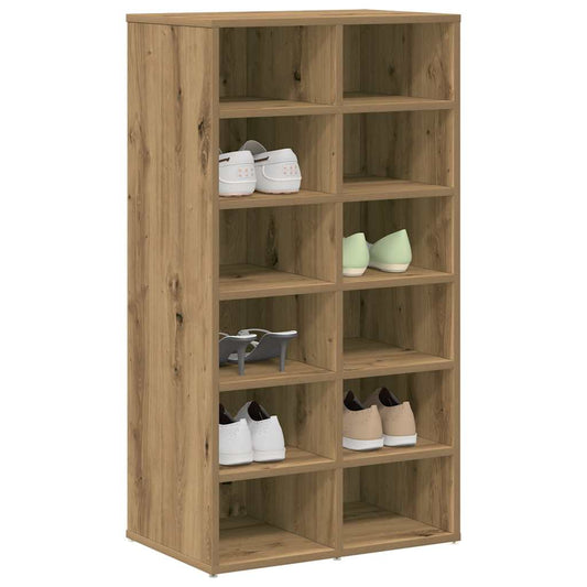 vidaXL Mueble zapatero madera contrachapada roble artisan