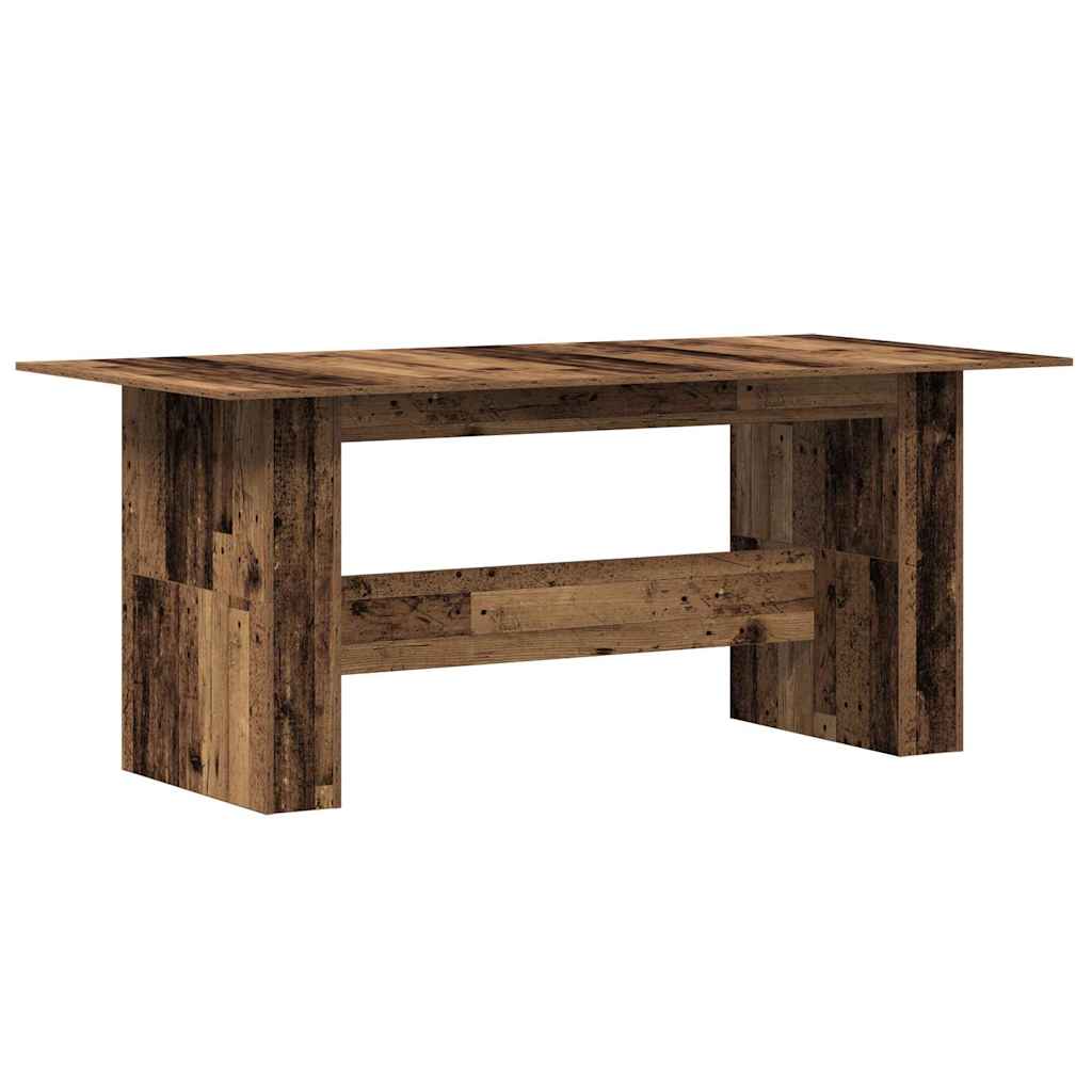 vidaXL Mesa de comedor de aglomerado madera envejecida 180x90x76 cm