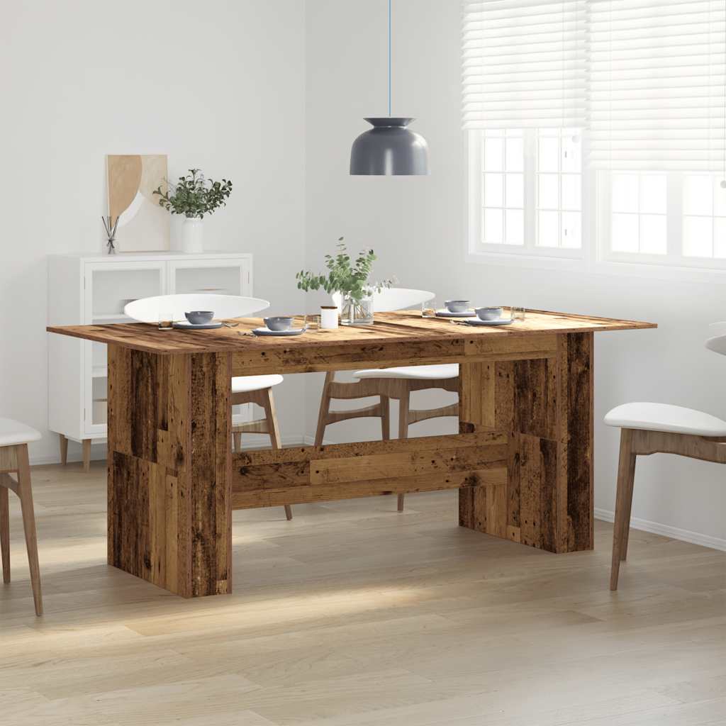 vidaXL Mesa de comedor de aglomerado madera envejecida 180x90x76 cm