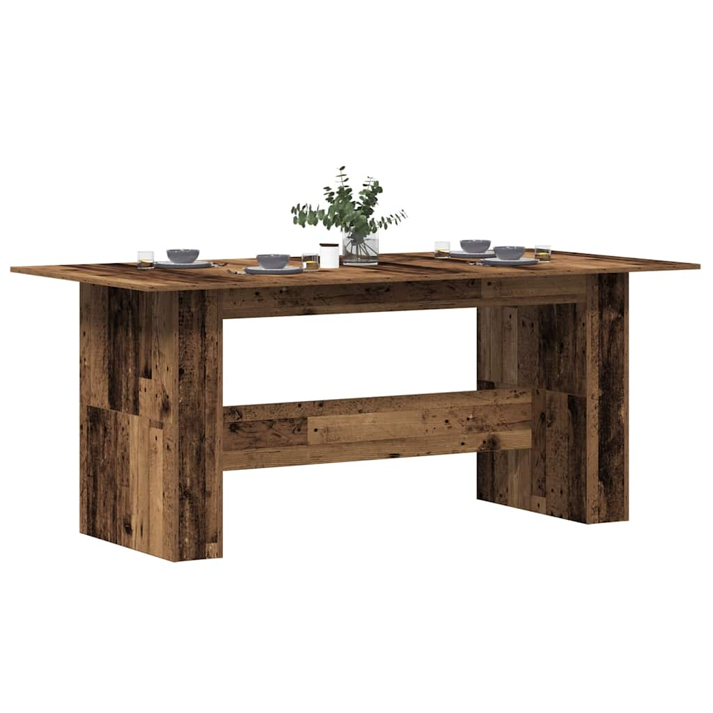 vidaXL Mesa de comedor de aglomerado madera envejecida 180x90x76 cm