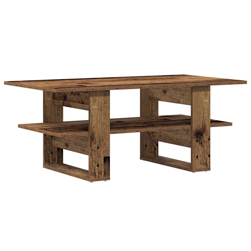 vidaXL Mesa de centro madera ingeniería madera envejecida 102x55x42 cm