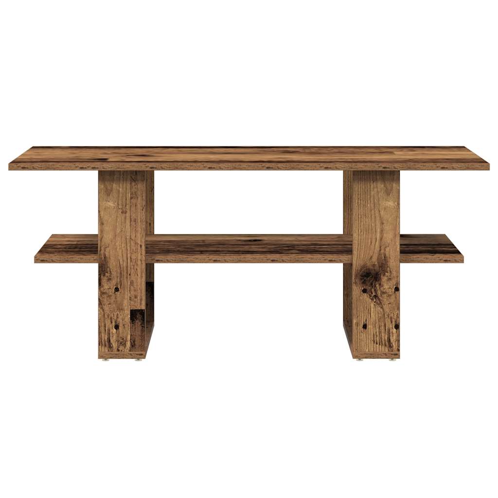 vidaXL Mesa de centro madera ingeniería madera envejecida 102x55x42 cm