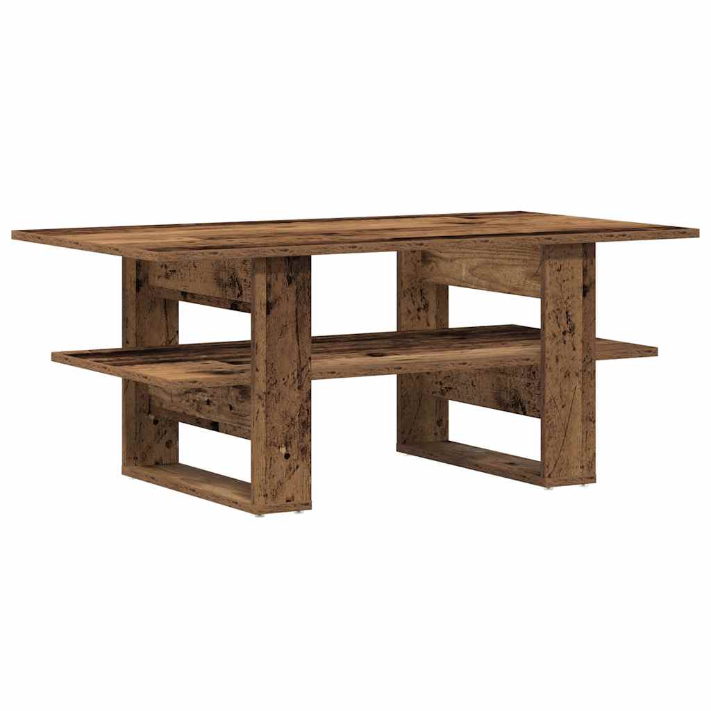 vidaXL Mesa de centro madera ingeniería madera envejecida 102x55x42 cm