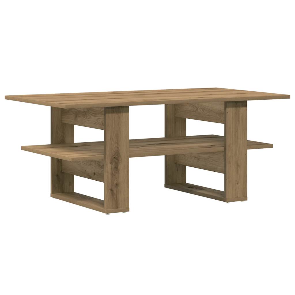 vidaXL Mesa de centro madera ingeniería roble artesanal 102x55x42cm