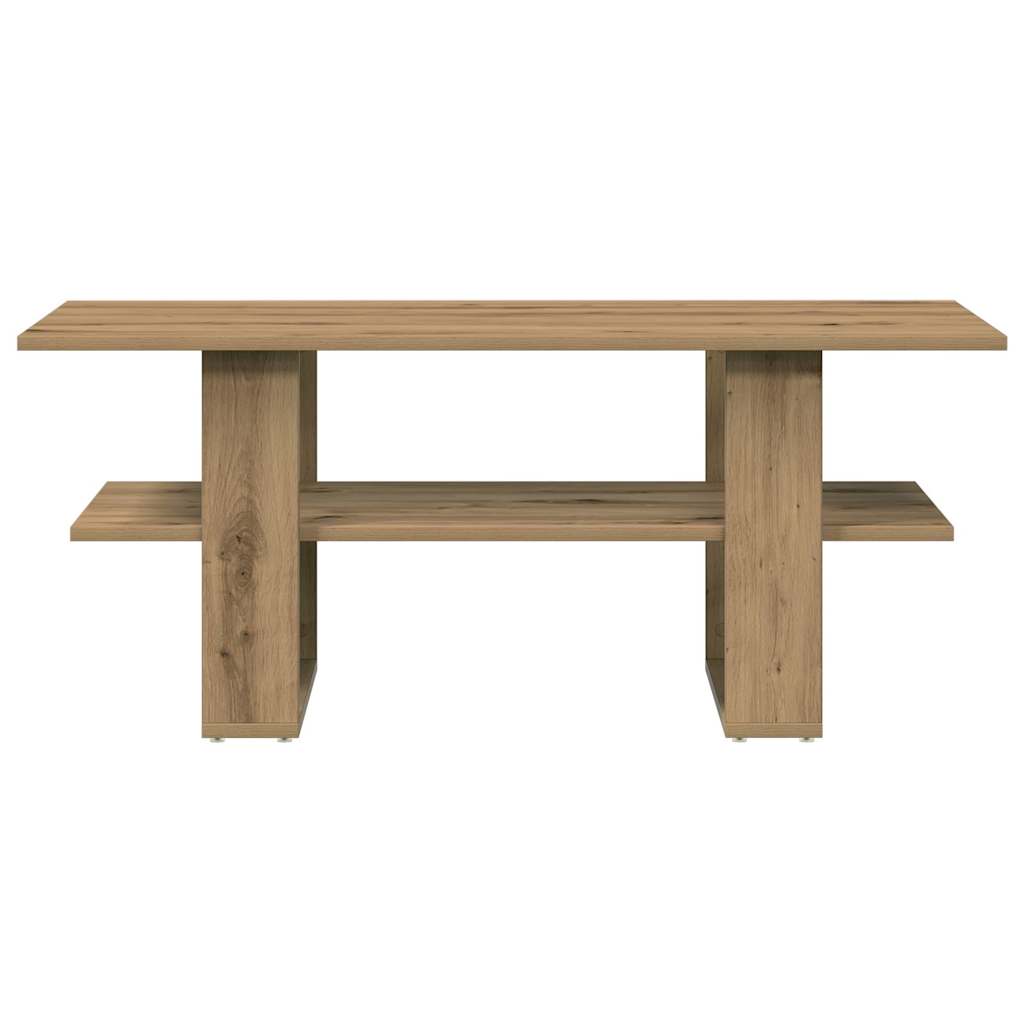 vidaXL Mesa de centro madera ingeniería roble artesanal 102x55x42cm