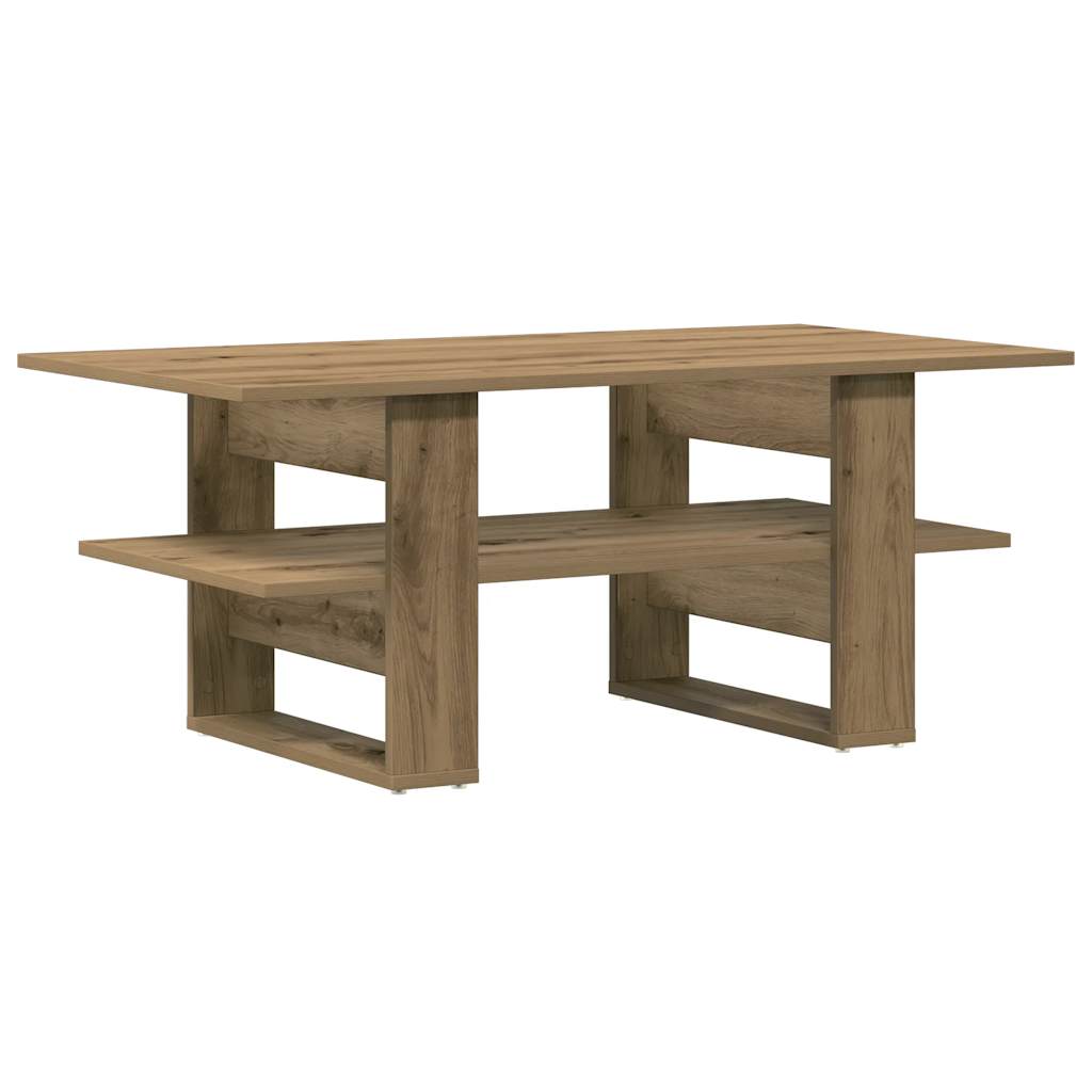 vidaXL Mesa de centro madera ingeniería roble artesanal 102x55x42cm