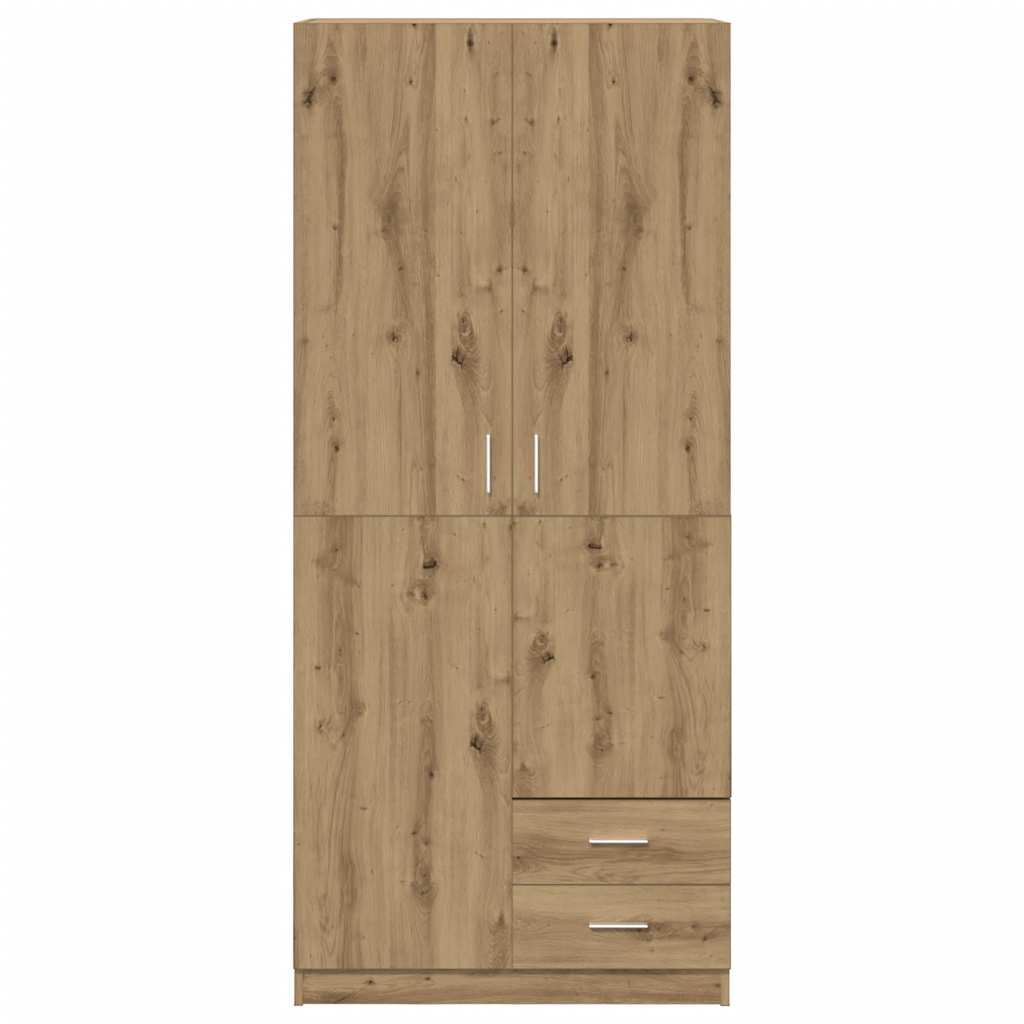 vidaXL Armario de madera de ingeniería roble artesanal 80x52x180 cm