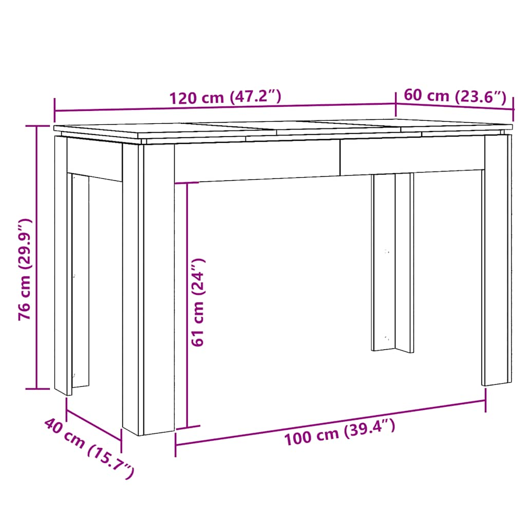 vidaXL Mesa de comedor de madera contrachapada madera vieja