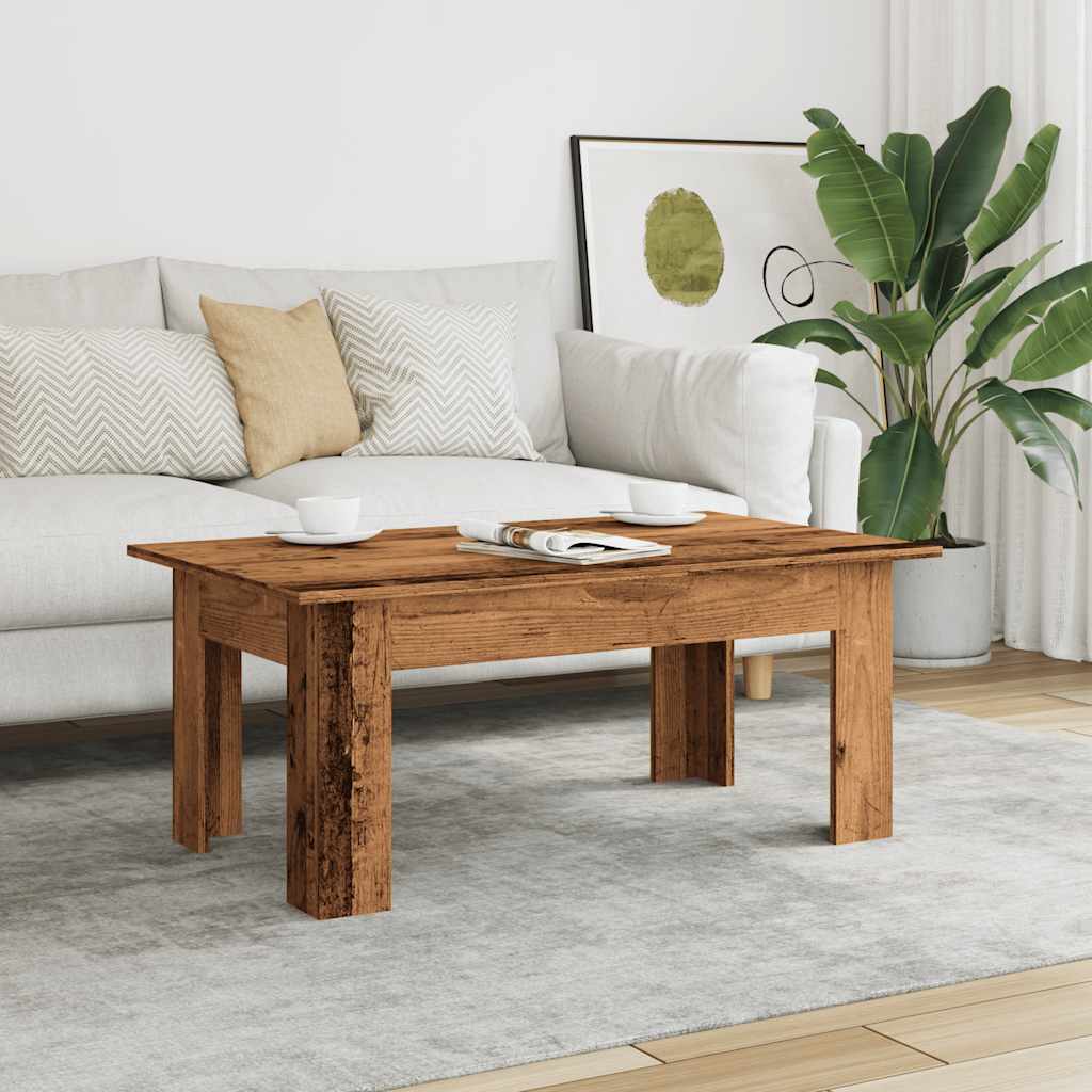 vidaXL Mesa de centro madera contrachapada madera envejecida