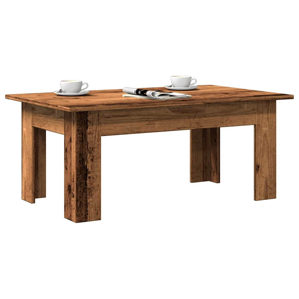 vidaXL Mesa de centro madera contrachapada madera envejecida