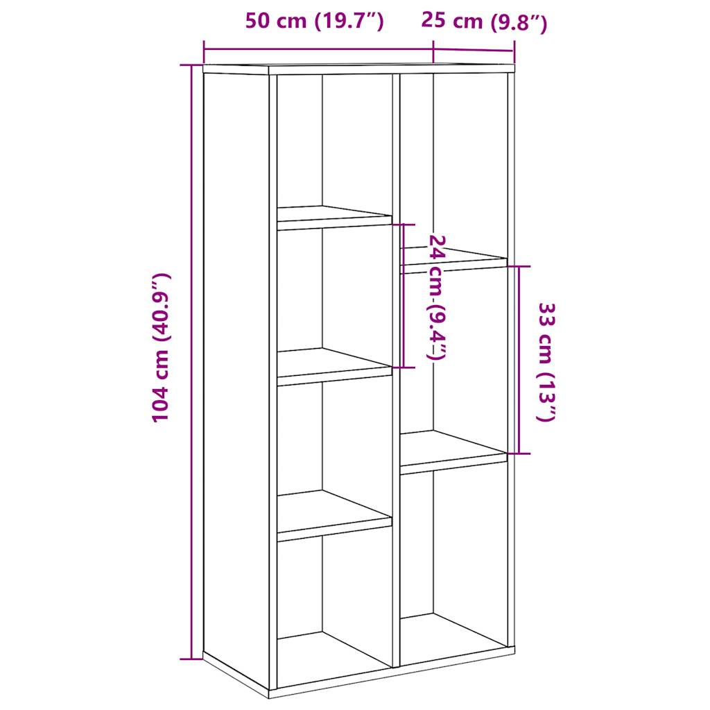 vidaXL Estantería madera envejecida 50x25x104 cm